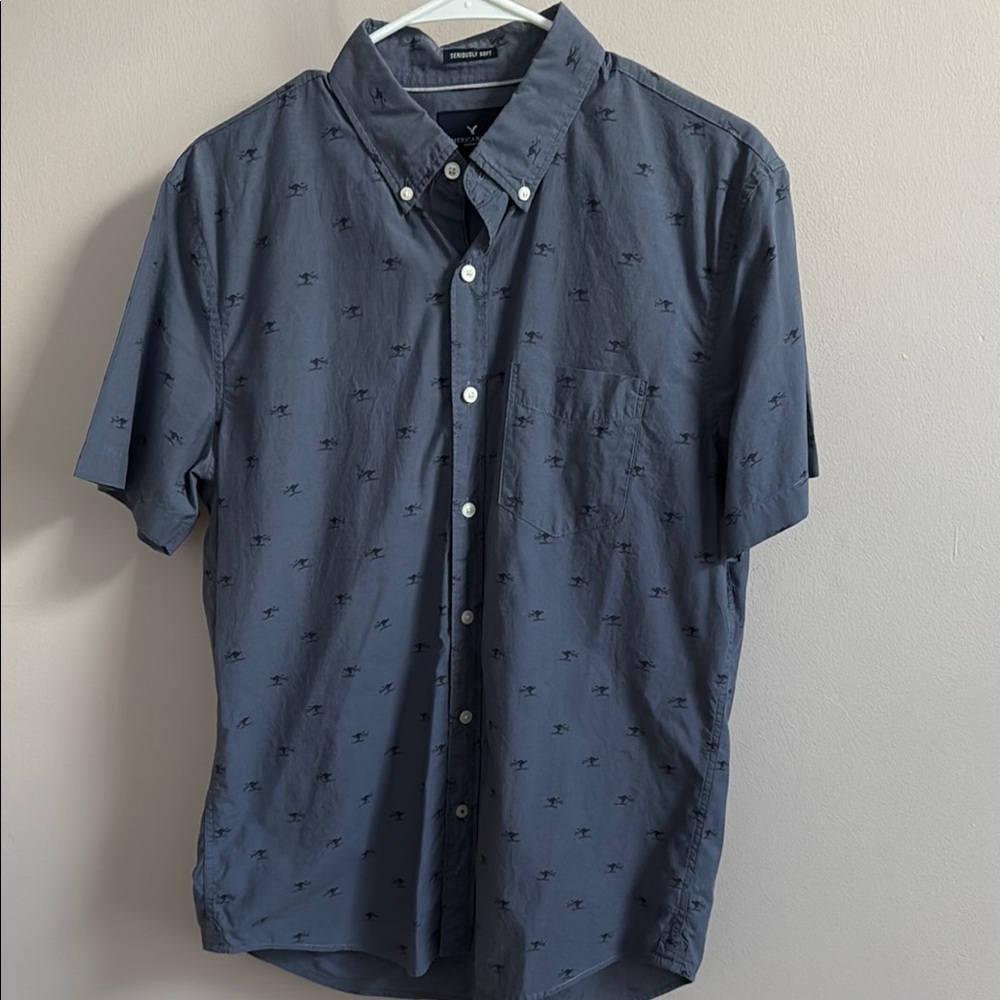 Men's Blue Button-Down Shirt